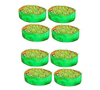 YUVAGREEN Heavy Duty Terrace Gardening Leafy Vegetable Green Grow Bag (18″ X 9″) – (Pack of 8)