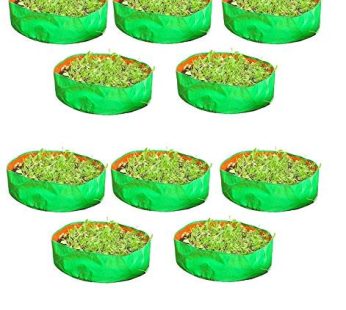 YUVAGREEN Heavy Duty Terrace Gardening Leafy Vegetable Green Grow Bag (12″ X 9″) – (Pack of 10)