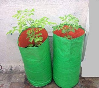 YUVAGREEN High Density Polyethylene Terrace Gardening Leafy Vegetable Grow Bag (Green, 12×18 Inch) -Pack of 4