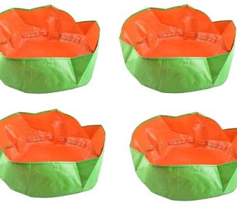 YUVAGREEN Terrace Gardening Leafy Vegetable Polyethylene Grow Bag (Green, 15″x9″) – Pack of 4