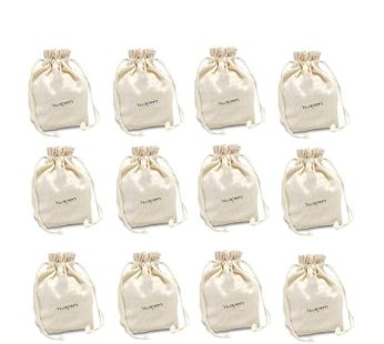 YUVAGREEN Cotton Storage Bags Set of 12 Reusable Fridge Storage Bags for Vegetables and Fruits and Multipurpose Bag (4 Small, 4 Medium & 4 Large)