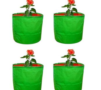 YUVAGREEN High Density Polyethylene Grow Bags, Green, 9″X9″, Pack Of 4