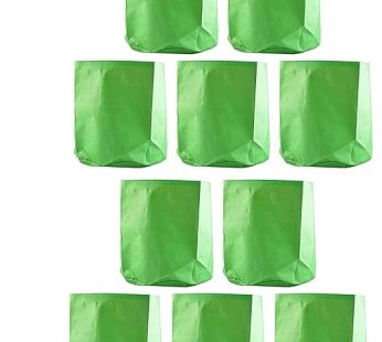 YUVAGREEN High Density Polyethylene Grow Bag (Green, 15×15-inch) – Pack of 10