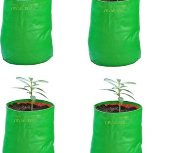 YUVAGREEN Terrace Gardening Leafy Vegetable HDPE Green Grow Bags (18″x18″) – 4 pcs